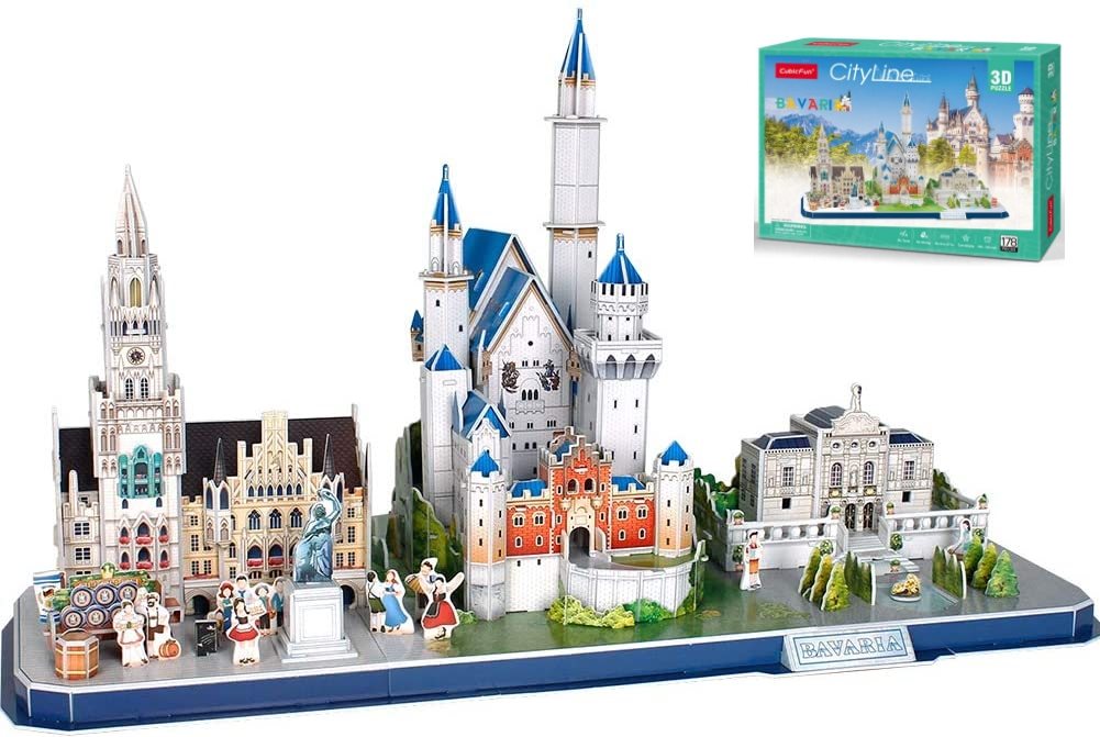 CUBICFUN 3D puzzle CityLine panorama: Bavorsko 178 dílků