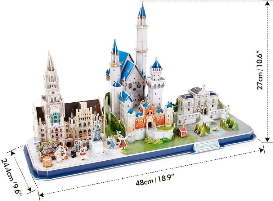 3D puzzle CityLine panorama: Bavorsko 178 dílků