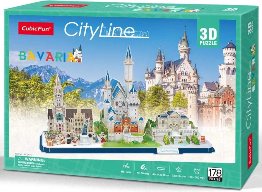 3D puzzle CityLine panorama: Bavorsko 178 dílků