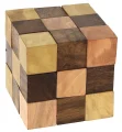 MI-TOYS Dřevěný hlavolam Cube Chain