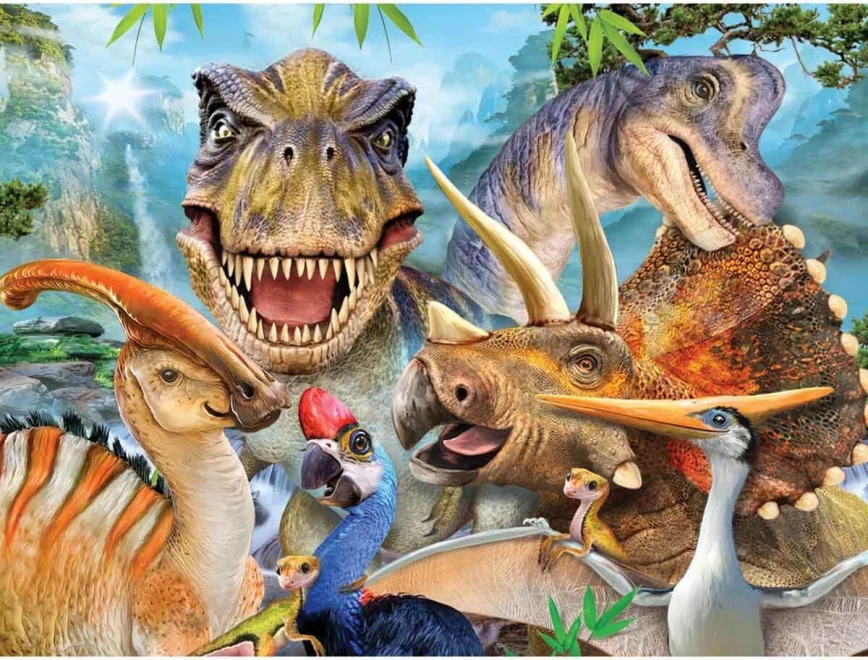 Puzzle s 3D efektem Prime 3D 100 dílků Selfie: Dinosauři