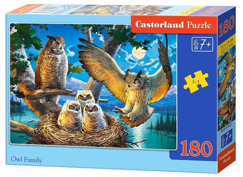 Castorland Soví rodinka 018437 180 dílků