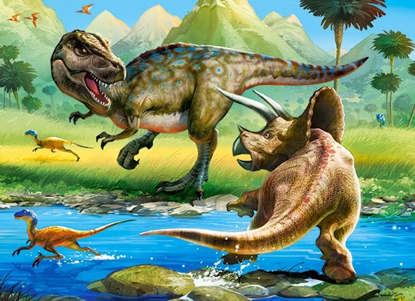 CASTORLAND Puzzle Tyranosaurus vs. Triceratops 70 dílků