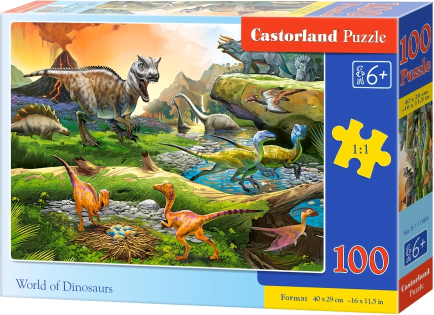 CASTORLAND Puzzle Svět dinosaurů 100 dílků