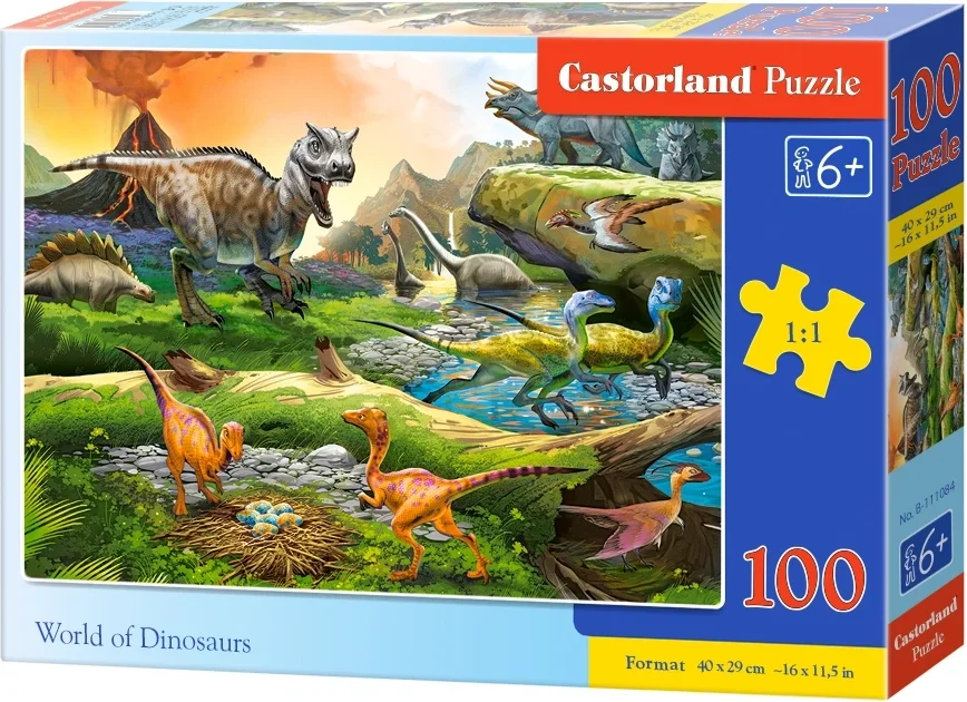 CASTORLAND Puzzle Svět dinosaurů 100 dílků
