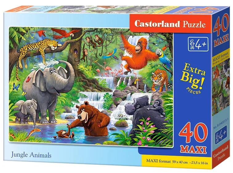 CASTORLAND Puzzle Zvířátka v džungli MAXI 40 dílků