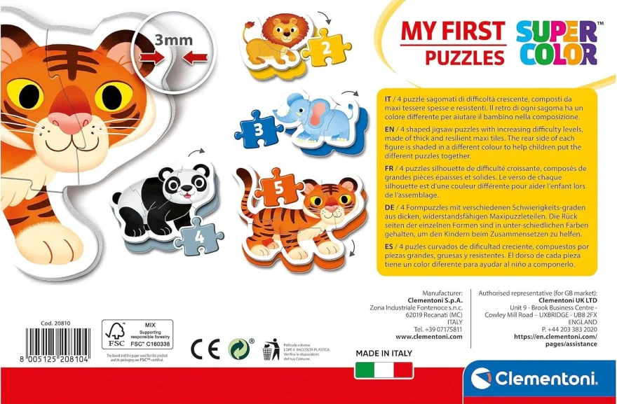 CLEMENTONI Moje první puzzle Safari 4v1 (2,3,4,5 dílků)