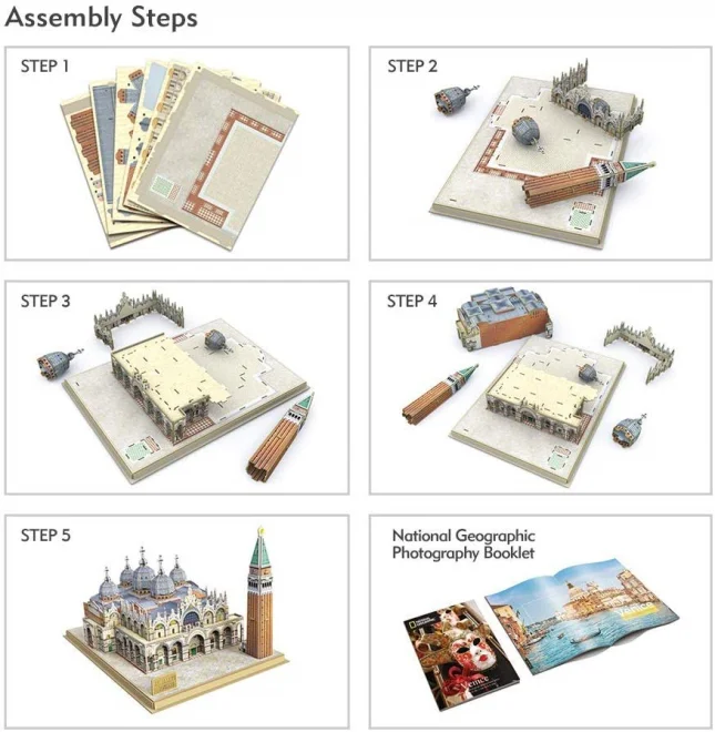 3D puzzle National Geographic: Náměstí svatého Marka 107 dílků