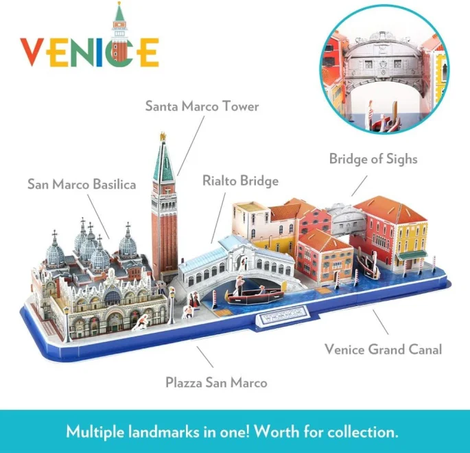 3D puzzle CityLine panorama: Benátky 126 dílků