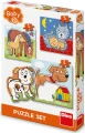 DINO Baby puzzle Domácí zvířátka 3v1 (3,4,5 dílků)
