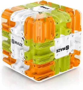 Hlavolam Norimpex Ball Rolling Cube Labyrint v kostce 3x3 zeleno-oranžový