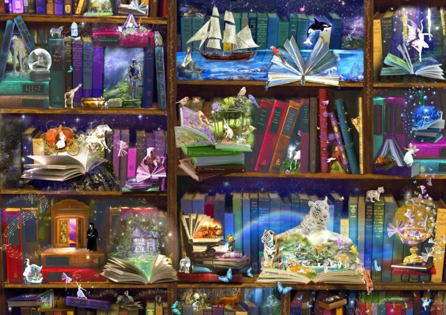 BLUEBIRD Puzzle Knihovna dobrodružství 3000 dílků