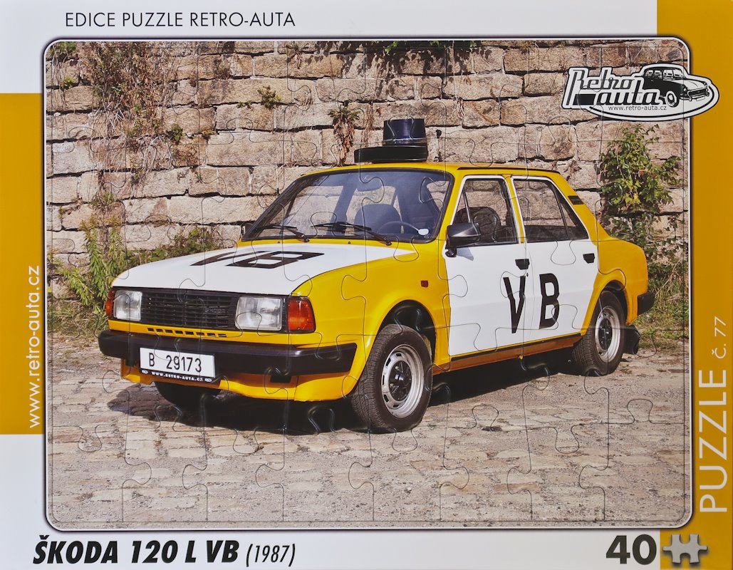 RETRO-AUTA Puzzle č.77 Škoda 120 L VB (1987) 40 dílků