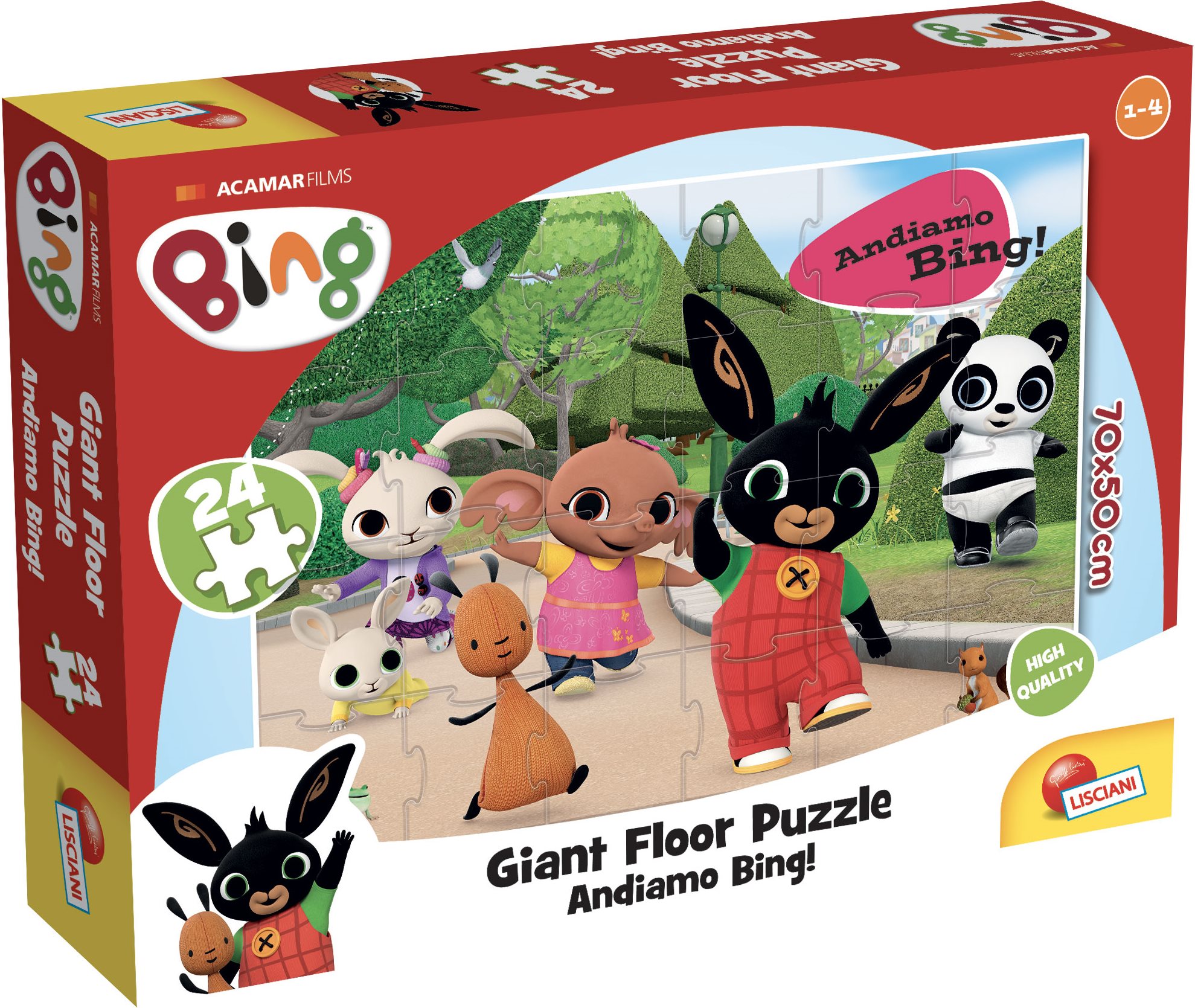 Obrovské podlahové puzzle Lisciani 24 silných dílků Bing: Pojď s námi