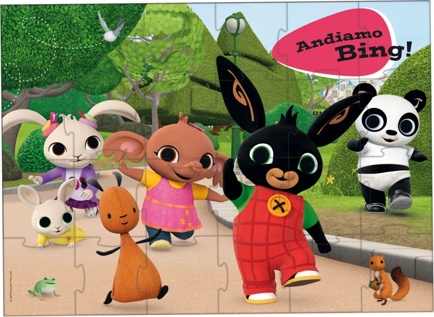 Obrovské podlahové puzzle Lisciani 24 silných dílků Bing: Pojď s námi