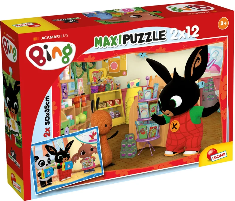 Puzzle pro děti Lisciani MAXI 2x12 dílků Bing: Ve školce
