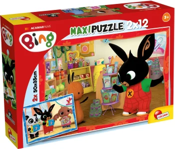 Puzzle pro děti Lisciani MAXI 2x12 dílků Bing: Ve školce