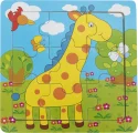 Dřevěné puzzle pro nejmenší BABU Žirafa 9 dílků