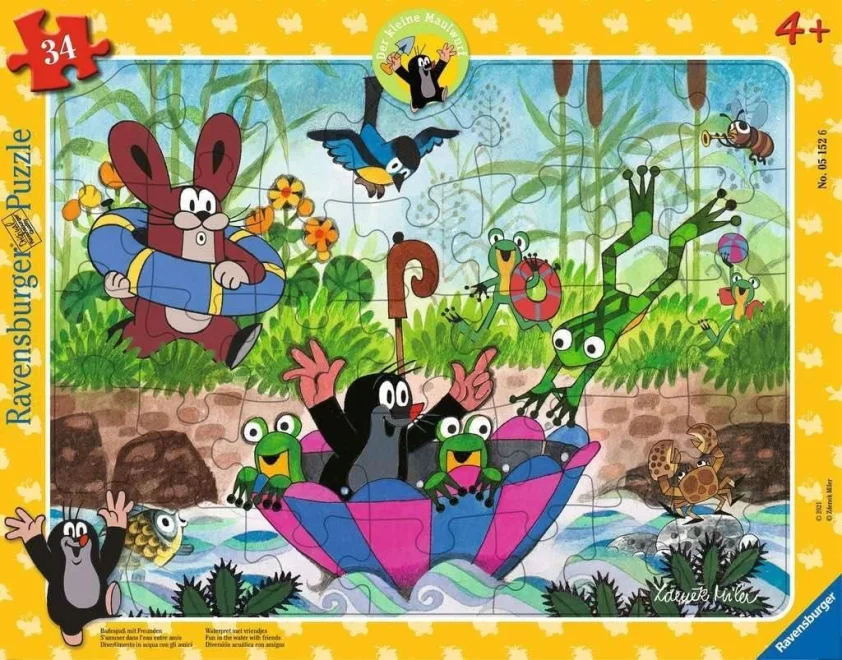 Deskové puzzle Ravensburger 34 dílků Krtek: Zábava na vodě