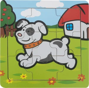 Dřevěné puzzle pro nejmenší BABU Pejsek 9 dílků
