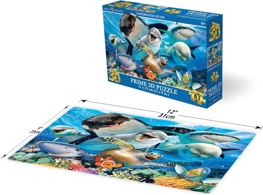 Puzzle s 3D efektem Prime 3D 63 dílků Podvodní selfie