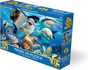 Puzzle s 3D efektem Prime 3D 63 dílků Podvodní selfie