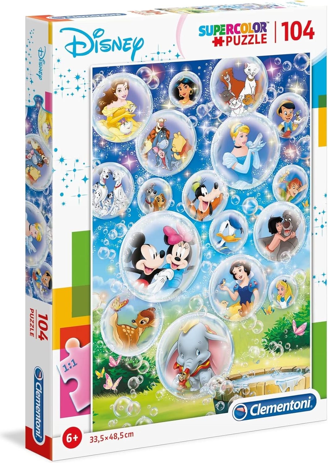 CLEMENTONI Puzzle Svět Disney 104 dílků