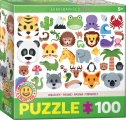 EUROGRAPHICS Puzzle Emoji zvířátka 100 dílků