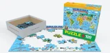 EUROGRAPHICS Puzzle Ilustrovaná mapa světa 100 dílků