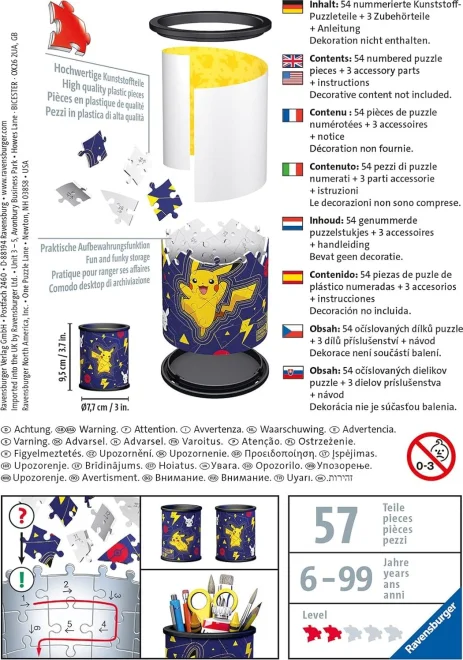 RAVENSBURGER 3D puzzle stojan: Pokémon 57 dílků