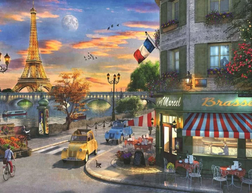 RAVENSBURGER Puzzle Západ slunce v Paříži 2000 dílků