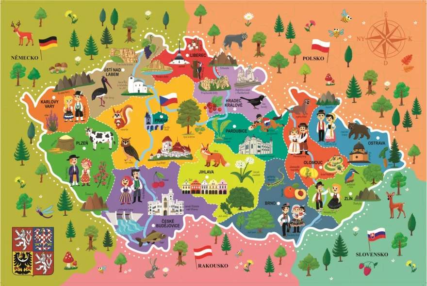 TREFL Puzzle Mapa České republiky 44 dílků