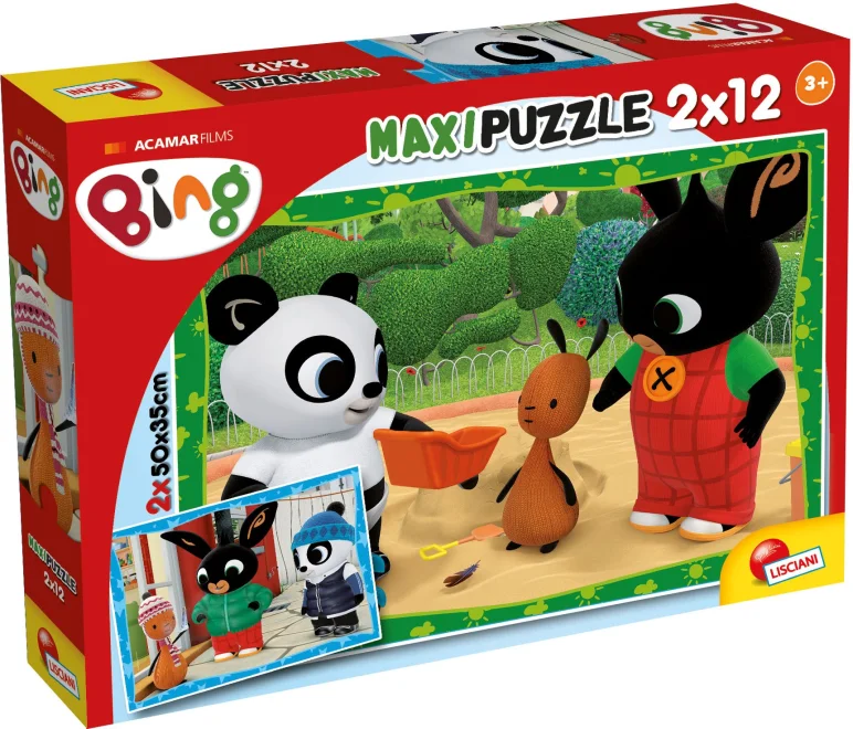 Puzzle pro děti Lisciani MAXI 2x12 dílků Bing a kamarádi