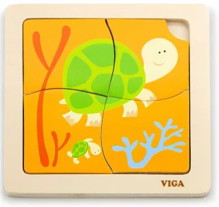 Dřevěné puzzle Želva 4 dílky