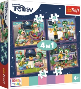 Puzzle Dobrou noc, Treflíci: Večerní rituály 4v1 (35,48,54,70 dílků)