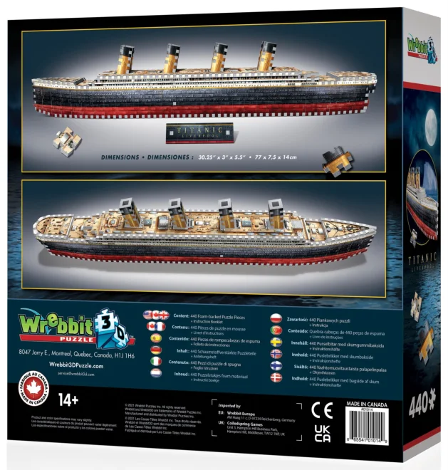 WREBBIT 3D puzzle Titanic 440 dílků