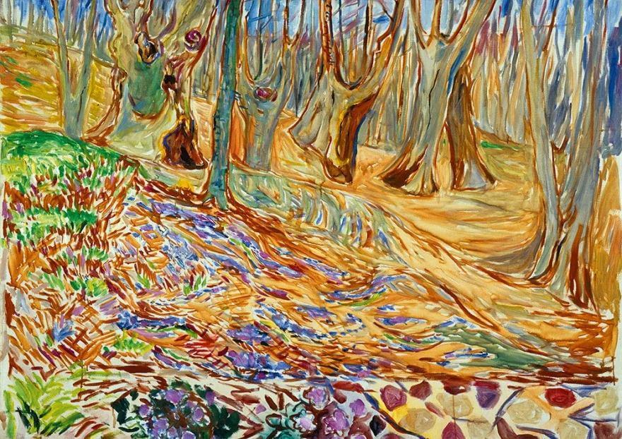 Puzzle Bluebird 1000 dílků E. Munch - Jilmový les na jaře, 1923
