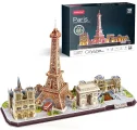CUBICFUN Svítící 3D puzzle CityLine panorama: Paříž 115 dílků