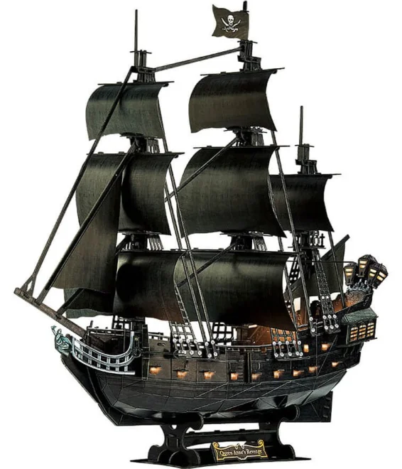 CUBICFUN Svítící 3D puzzle Plachetnice Queen Anne's Revenge 293 dílků