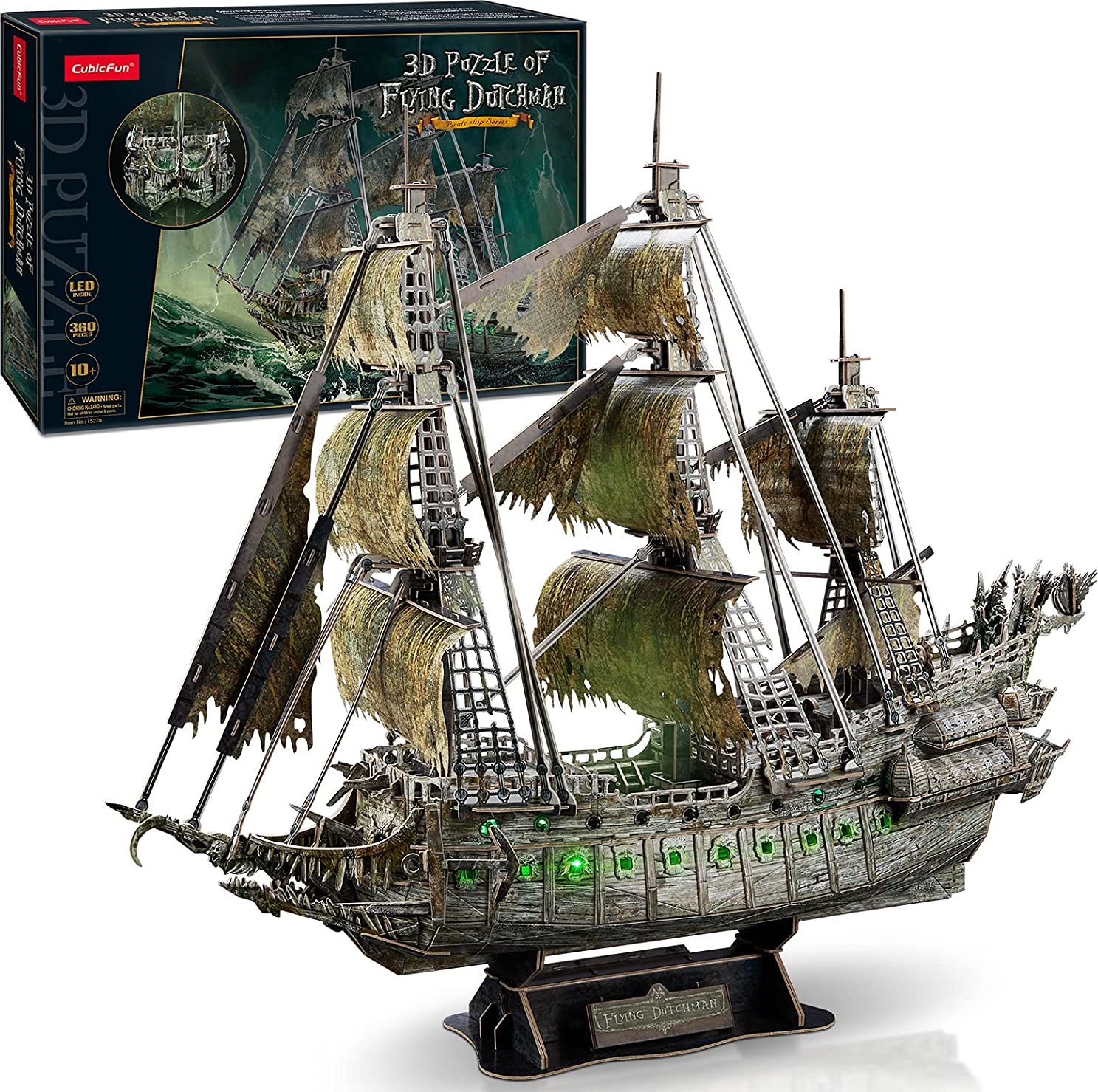 CUBICFUN Svítící 3D puzzle Plachetnice Bludný Holanďan 360 dílků