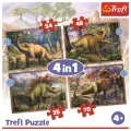 TREFL Puzzle Zajímaví dinosauři 4v1 (35,48,54,70 dílků)