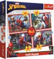 TREFL Puzzle Hrdinný Spiderman 4v1 (35,48,54,70 dílků)
