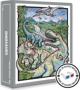 Puzzle Dinosaurs 3D s brýlemi 500 dílků