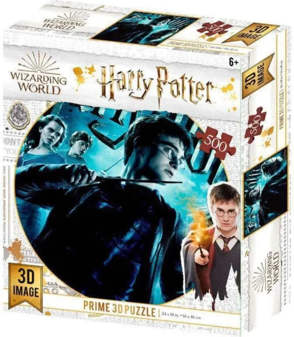 Puzzle s 3D efektem Prime 3D 500 dílků Harry Potter: Ve světě čar a kouzel