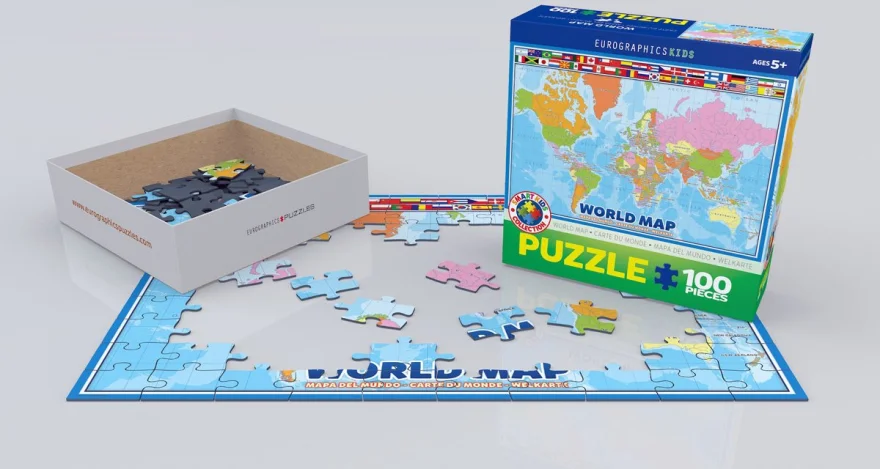EUROGRAPHICS Puzzle Mapa světa 100 dílků