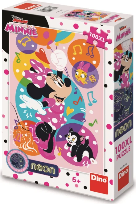 DINO Svítící puzzle Minnie a balónky XL 100 dílků