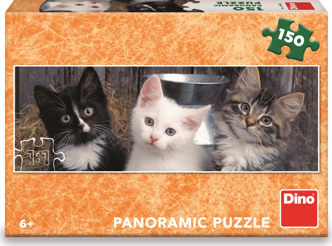DINO Panoramatické puzzle Tři koťátka 150 dílků