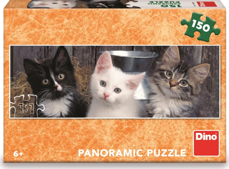 DINO Panoramatické puzzle Tři koťátka 150 dílků