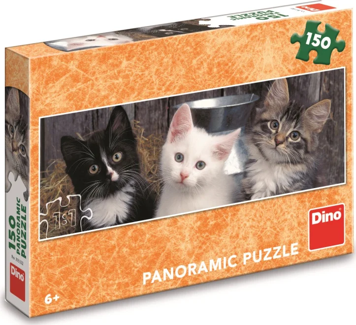 DINO Panoramatické puzzle Tři koťátka 150 dílků