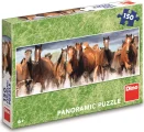 DINO Panoramatické puzzle Koně ve vodě 150 dílků